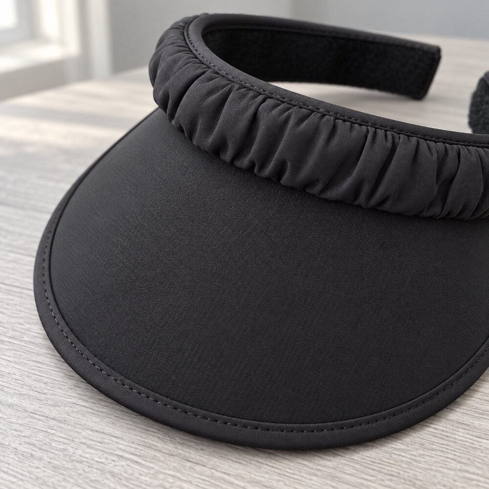 CHANEL Black Ruched Sun Visor - Picture 6 of 6